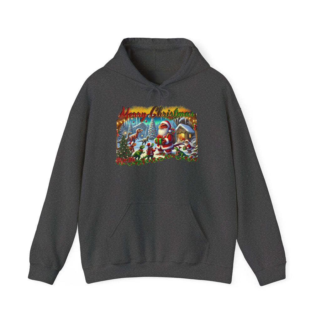 Christmas Santa Winter Scene Hoodie - "Merry Christmas" Vintage Holiday Sweatshirt