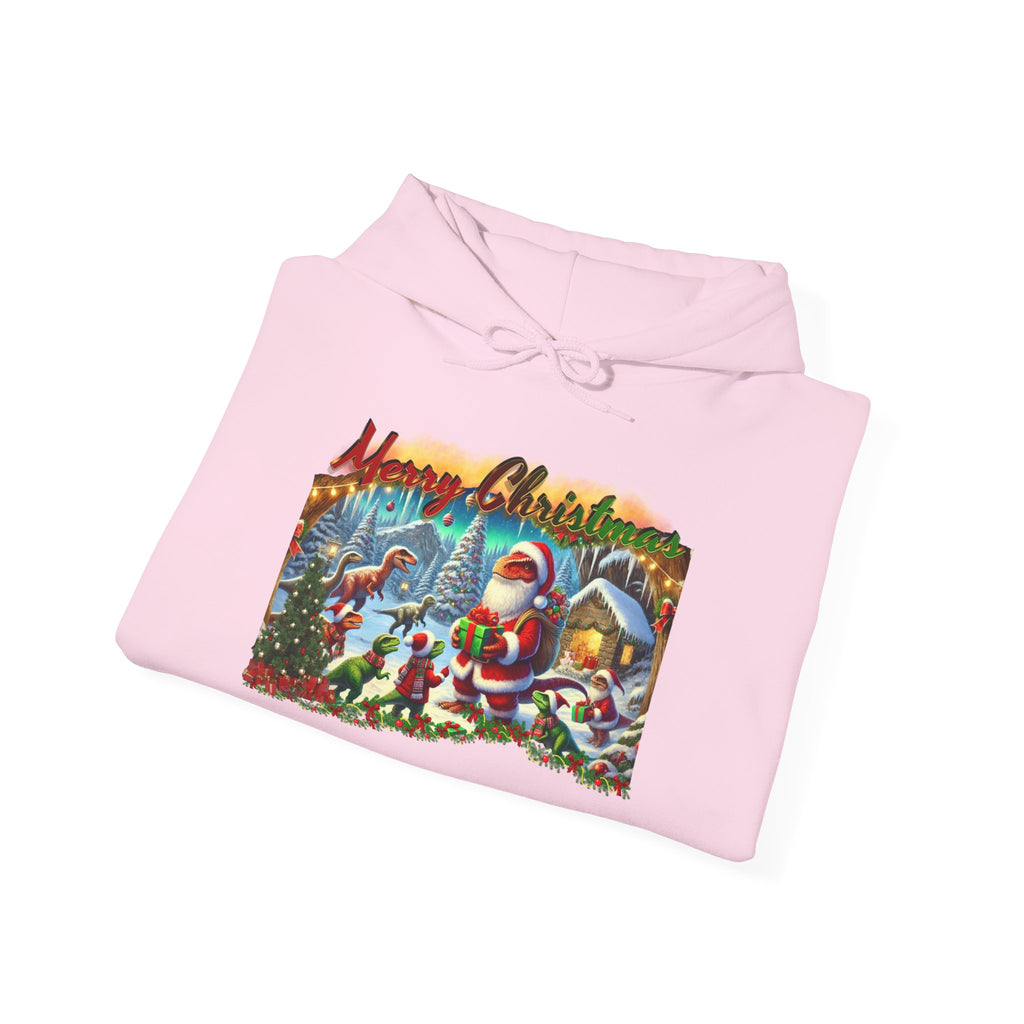Christmas Santa Winter Scene Hoodie - "Merry Christmas" Vintage Holiday Sweatshirt