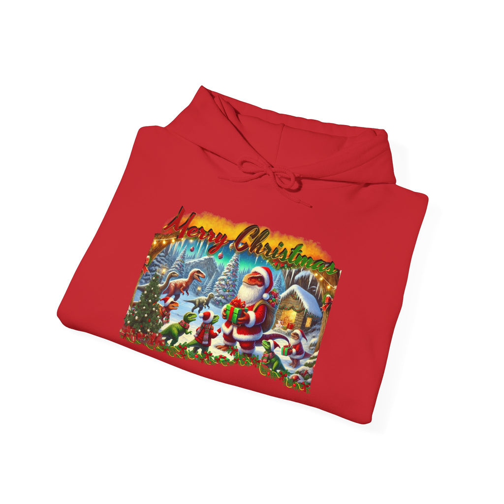 Christmas Santa Winter Scene Hoodie - "Merry Christmas" Vintage Holiday Sweatshirt