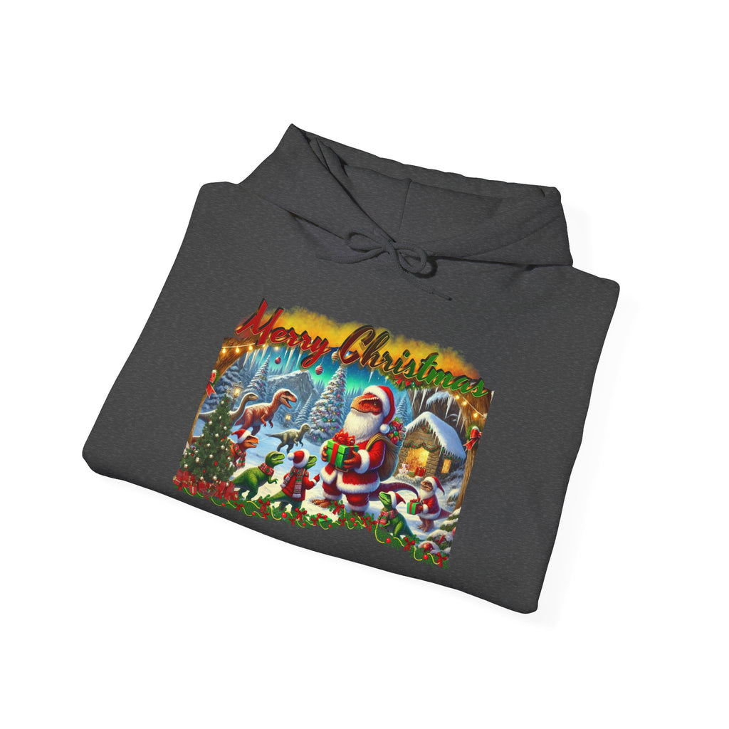 Christmas Santa Winter Scene Hoodie - "Merry Christmas" Vintage Holiday Sweatshirt